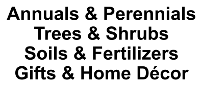 Annuals & Perennials Trees & Shrubs Soils & Fertilizers Gifts & Home Décor
